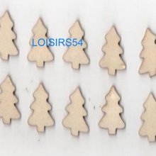 Sapins en bois 2 cm lot de 10 pièces pour décoration