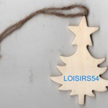 Sapin en bois et étoile 6 cm pour décoration