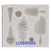 Moule silicone souple et épais motif glaces 7 pièces