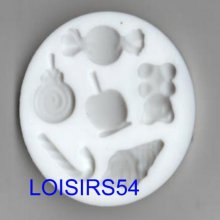 Moule silicone souple motif bonbons 6 pièces