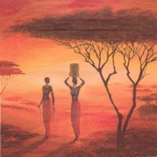 Serviette papier Afrique Femme 33 cm X 33 cm 3 plis