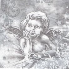 Serviette papier ange de Noël  33 cm X 33 cm 3 plis