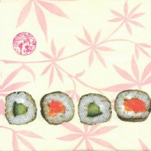 Serviette Asie motif Sushis 33 cm X 33 cm 3 plis