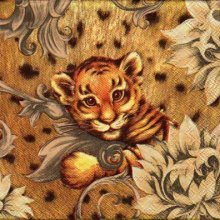 Serviette papier Bébé tigre 33 cm X 33 cm 3 plis