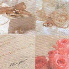 Serviette papier bijoux et roses de 22 cm X 22 cm 