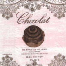 Serviette papier biscuit chocolat 33 cm X 33 cm 3 plis
