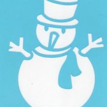 Pochoir bonhomme de neige avec chapeau pour décoration