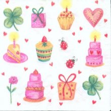Serviette anniversaire et cadeaux