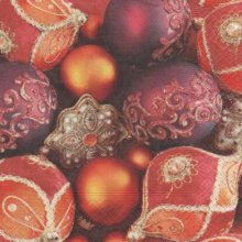Serviette papier Boules de Noël rouge 33 cm X 33 cm 3 plis