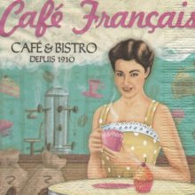 Serviette papier Café français de 33 cm X 33 cm 3 plis