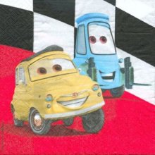 Serviette papier motif Car et Luigi de 33 cm X 33 cm 2 plis