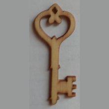 Clé bois 35 mm x 10 mm  découpe laser à décorer lot de 5 pièces