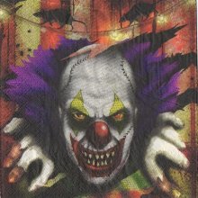 Serviette papier clown Halloween 33 cm X 33 cm 3 plis
