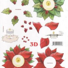 Feuilles 3D Couronne fleur de Noël