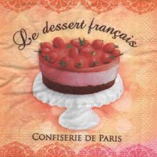 Serviette papier déssert et confiserie 33 cm X 33 cm 3 plis