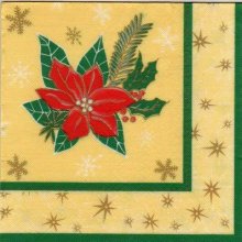 Serviette papier fleurs rouge de 40 cm X 40 cm 3 plis