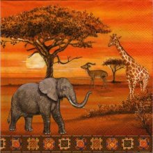 Serviette papier girafe et antilope 33 cm X 33 cm 3 plis