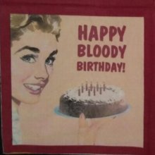 Serviette papier Happy Bloody Birthday 33 cm X 33 cm 2 plis