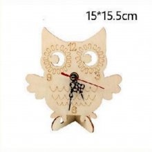Horloge en bois modèle hibou 150 mm x 150 mm à peindre
