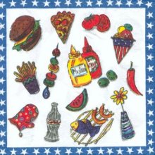 Serviette papier motif Hot dog de 33 cm X 33 cm 3 plis