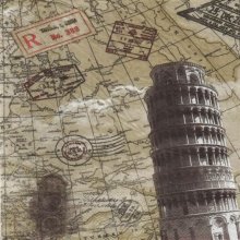 Serviette papier Italie et Pise 33 cm X 33 cm 2 plis 