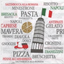 Serviette papier Italie et cuisine  33 cm X 33 cm 3 plis