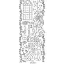 Stickers jeune marié argent 230 mm x 100 mm