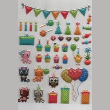 Stickers la fête 40 pièces autocollants