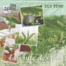 Serviette Asie et la route des thés 33 cm X 33 cm 3 plis