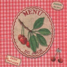 Serviette papier Menu du jour de 33 cm X 33 cm 3 plis