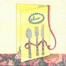 Serviette papier motif Menu de 33 cm X 33 cm 3 plis