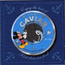 Serviette papier Mickey à la pêche  33 cm X 33 cm 3 plis