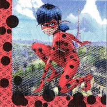 Serviette Miraculous - Ladybug de 33 cm X 33 cm 2 plis