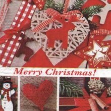 Serviette papier Noël et coeur 33 cm X 33 cm 3 plis