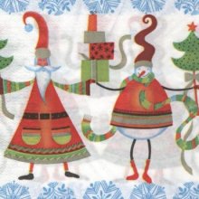 Serviette papier Noël et lutin 33 cm X 33 cm 3 plis