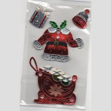 Stickers 3D autocollants Noël traineau pour décoration