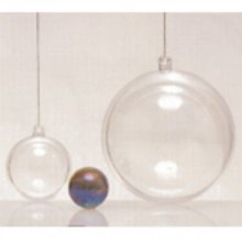 Boules transparentes Noël 8 cm x 3