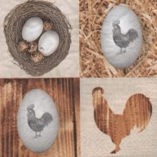 Serviette papier oeufs et poule de Pâques 33 cm X 33 cm 