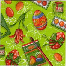 Serviette papier oeufs de Pâques et rubans
