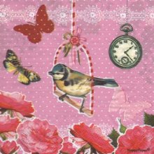 Serviette papier Oiseau et papillon 33 cm X 33 cm 3 plis