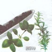 Serviette papier motif olives de 33 cm X 33 cm 3 plis