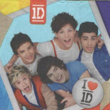 Serviette papier One Direction 33 cm X 33 cm 2 plis
