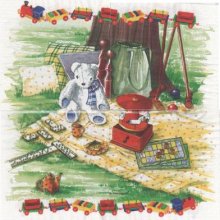 Serviette papier ourson dans le parc 33 cm X 33 cm 3 plis