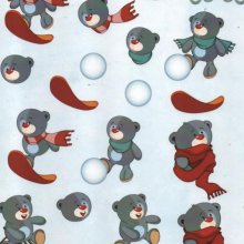 Ousons et hiver feuille 3D