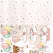 Ourson naissance feuille 3D pour scrapbooking