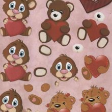 Ousons et coeur feuille 3D