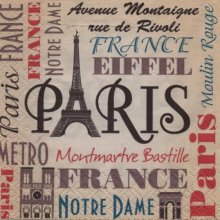 Serviette papier Paris Bastille  33 cm X 33 cm 3 plis