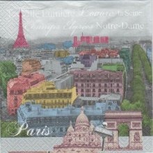 Serviette papier Paris et Louvre 33 cm X 33 cm 3 plis