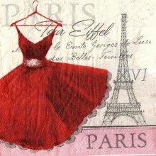 Serviette papier Paris et robe  33 cm X 33 cm 3 plis
