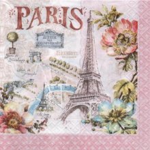 Serviette papier Paris et vélo 33 cm X 33 cm 3 plis